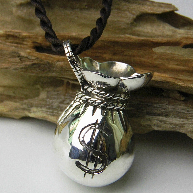 Personality Design Thai Silver Jewelry Vintage Pendant 925 Sterling Silver Pendant Lucky Money Bag Pendant Female Silver Jewelry