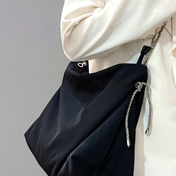 New niche design street trend college style Oxford cloth large capacity casual knot adjustable Japanese tote bag single shoulder crossbody bag