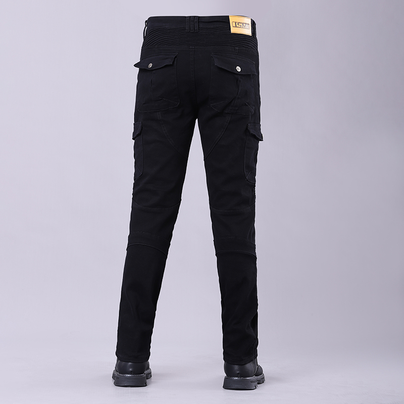 Autumn Winter Motorcycle Plush Pants Windproof Warm Outdoor Riding Double Velvet Wear Resistant Plus Plush Moto Jeans