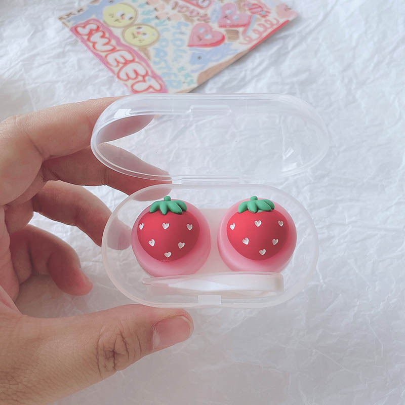 Fruit Style Glasses Cosmetic Contact Lenses Box Cute Contact Lens Case for Eyes Travel Kit Holder Container Travel Accessories