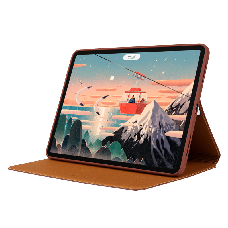 Luxury Cowhide Genuine Leather Case For iPad Pro10.5 Air3 Shockproof Back Shell Auto Sleep Wake Up For iPad Pro11 2022 Air4 Air5