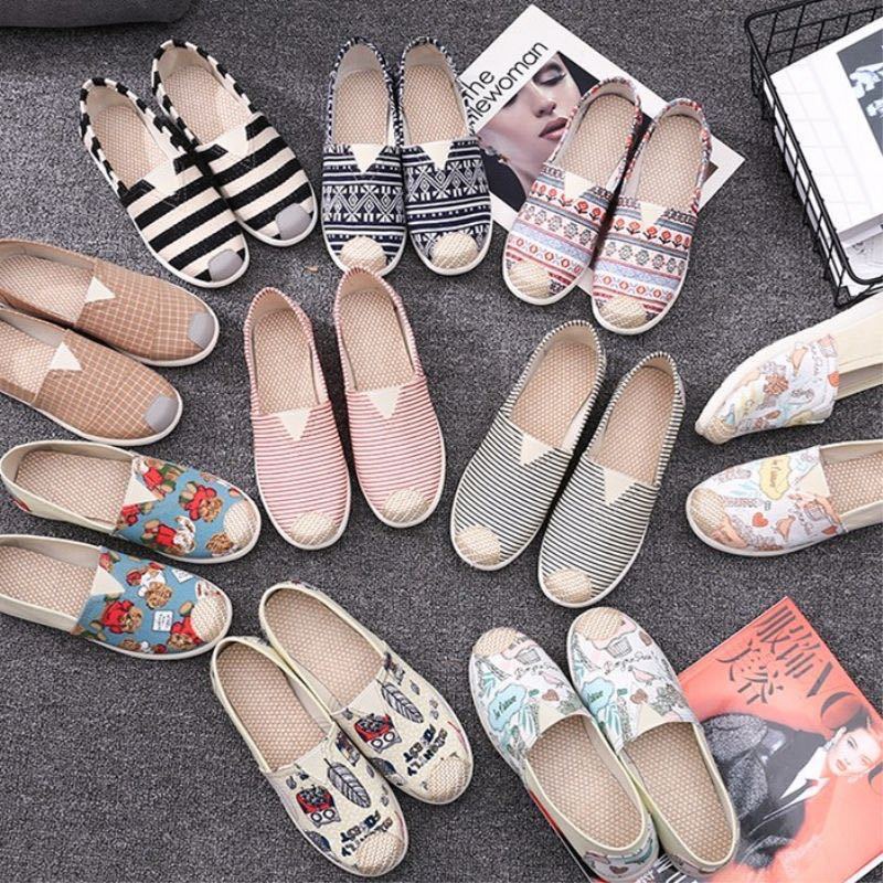 SIMLOVEYO 2021 New Sales Black Retro Vintage Lazy's Espadrilles Boat Shoes Flat for Female Unisex Larger Size Breathable 41