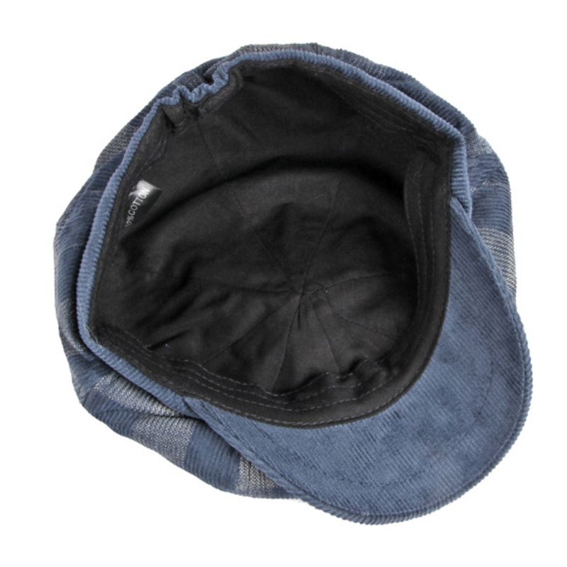 HT3853 Berets Spring Autumn Men Women Cap Male Female Artist Painter Beret Hat Flat Beret Cap Plaid Octagonal Cap