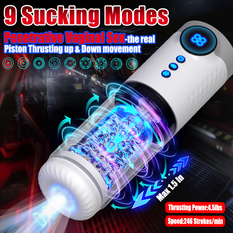 Automatic Sucking Thrusting Rotating Male Masturbator Cup Pocket Pussy Vagina Blowjob Stroker With Voice Pocket Pussy Sex Toys