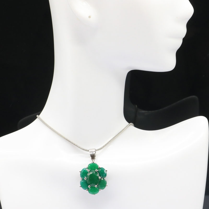 38x17mm SheCrown Jewerlry Set Real Green Emerald Violet Tanzanite White CZ For Sister Bride Wedding Silver Earrings Pendant