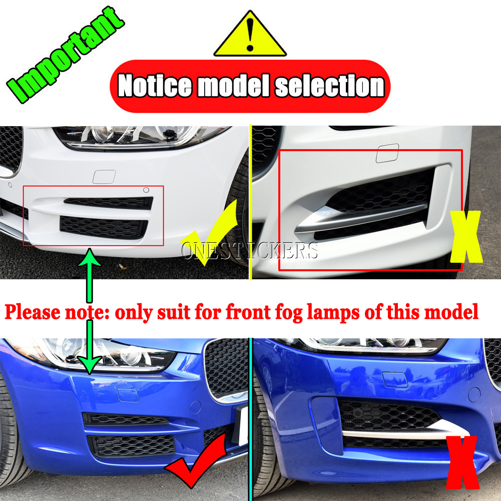 For Jaguar XE/XEL X760 2017 2018 2019 ABS Car Styling Accessories Front Fog Lamp Foglight Strips Trim Cover Decorative Sticker