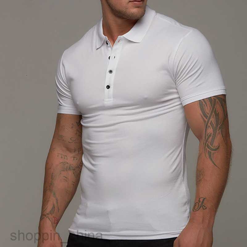 Men's T Shirts new style Male slim solid color stand collar casual cotton polo shirt short sleeved young men clothing tees tops