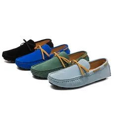 Luxury Men Loafers Soft Moccasins Summer Shoes Man High Quality Mens Shoes Casual Suede Genuine Leather Driving Flats Size 35-48