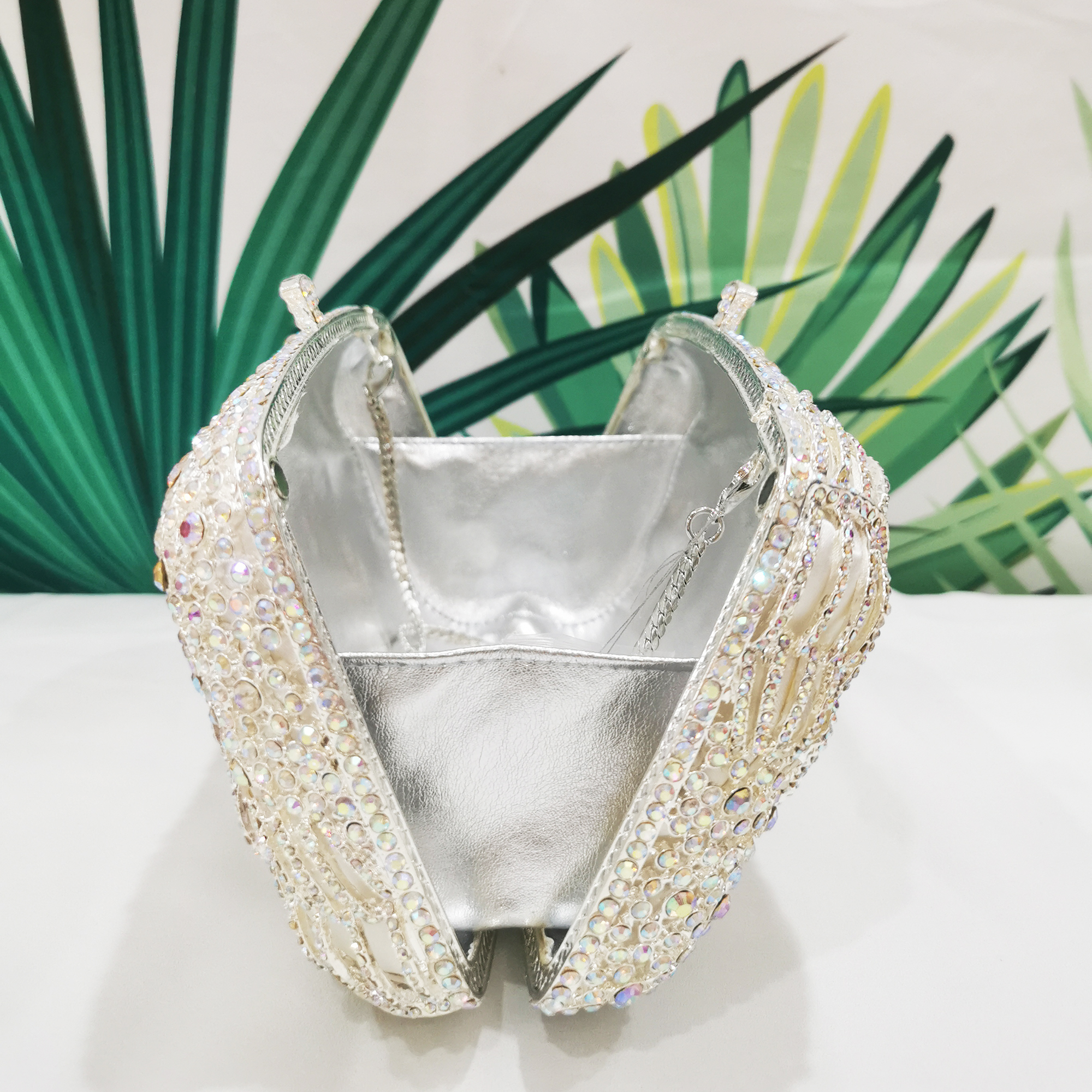 XIYUAN Wedding Party Rhinestone Crystal Clutch Bags For Women ab White Diamond Clutches Bags Handbags Small Party Prom Purse