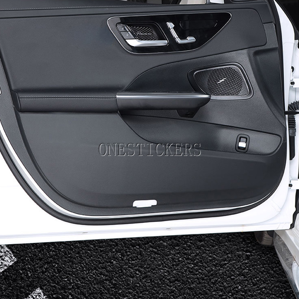 For Mercedes Benz C Class W206 C200 C220 C260 300 2022 Leather Car Accessories Door Anti-kick Mat Cover Sill Edge Protective Pad