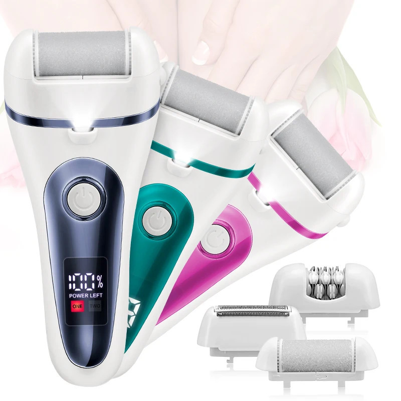 4 In 1 Electric Epilator Women Hair Removal Painless Shaving Foot File Pedicure Tools Machine Female Face Bikini Body Leg 240624