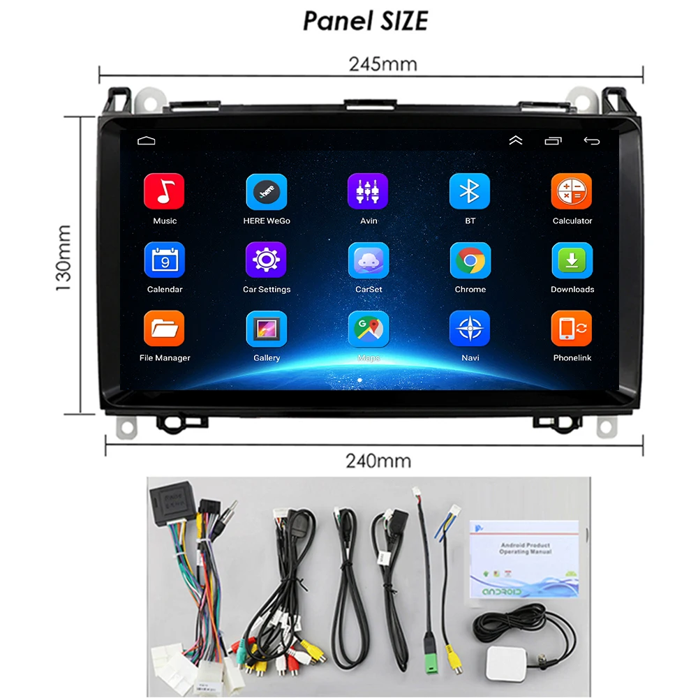 Android Auto Car Radio Carplay for Mercedes Benz B200 Sprinter W906 W639 AB Class W169 W245 Viano Vito GPS Navi 2 Din WIFI 4G