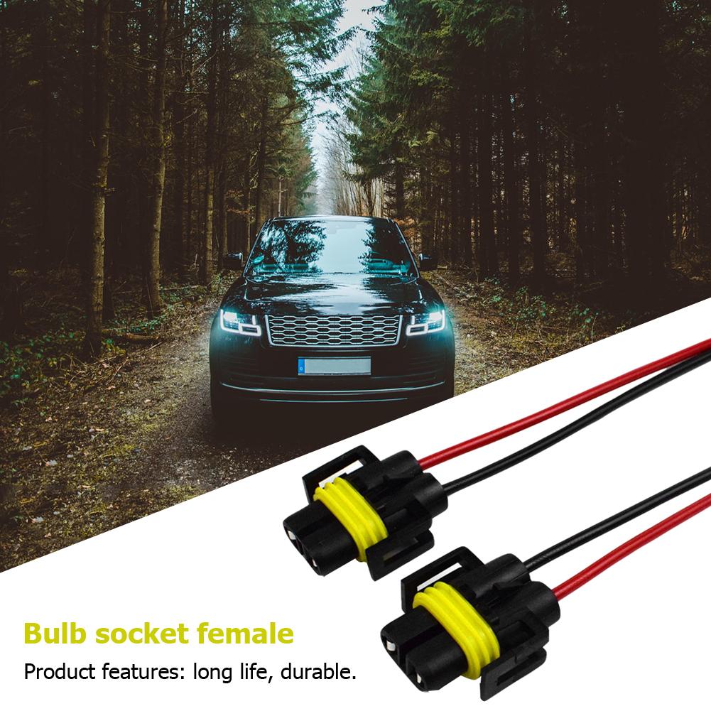 1 Pair H8/H9/H11 Bulb Socket Female Adapter Connector for Headlight Fog Lamp Car Accessories