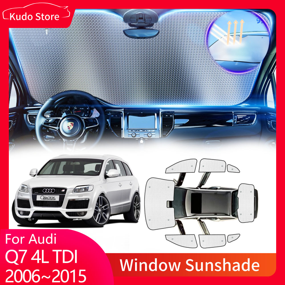 Full Coverage Sunshades for Audi Q7 4L Coastline TDI 2006~2015 Front Windshield Curtain Rear Window Sun Visor Mat Car Accessorie