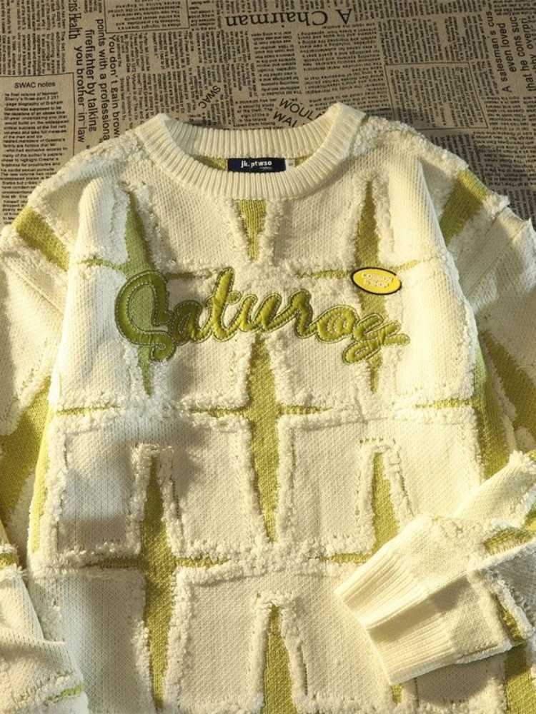 Men's Sweaters Y2k Strwear American Retro Sweater High Strt Stars Jumper Woman Autumn Loose Casual Grunge Japanese Knit Pullover Y240622NJJ1