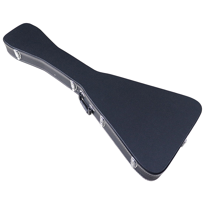 V Shape Electric Guitar Hardcase Wood Case Cover PVC Box Leather Material with Foam Lining