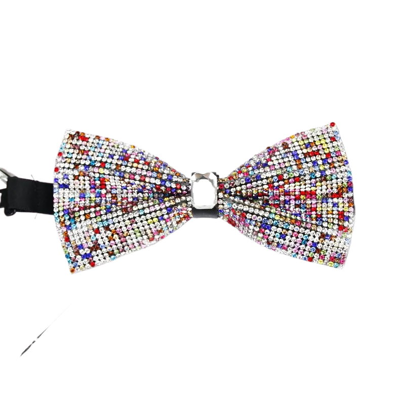 Men Luxury Diamond Glitter Bow Tie Bowtie Butterfly Knot Crystal Rhinestone Collar Tie Cool Wedding Formal Party Bow tie