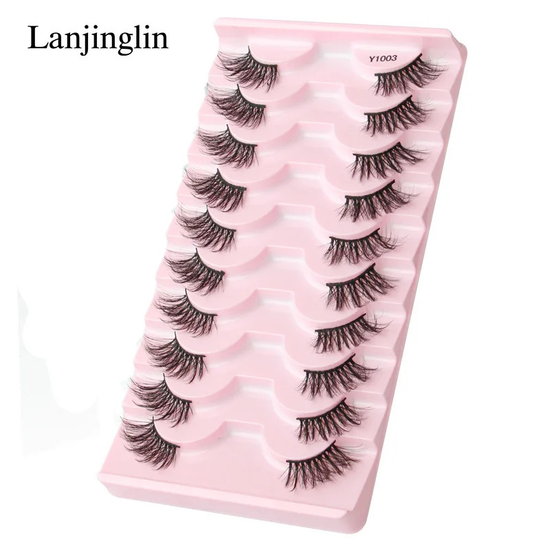 Half Eey Lashes 3/5/10 Pairs Faux Mink Lashes Natural False Eyelashes Wispy Fluffy Eyelash Extension Makeup Half Lashes Tool 240624