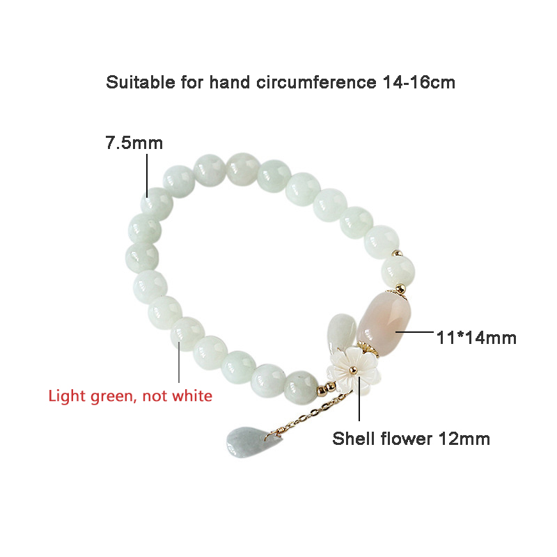 Flower Shape Shell Natural Jade Beads Waterdrop 14K Gold Filled Strand Bracelet for Women Free Shipping Accessories Gift YBR410