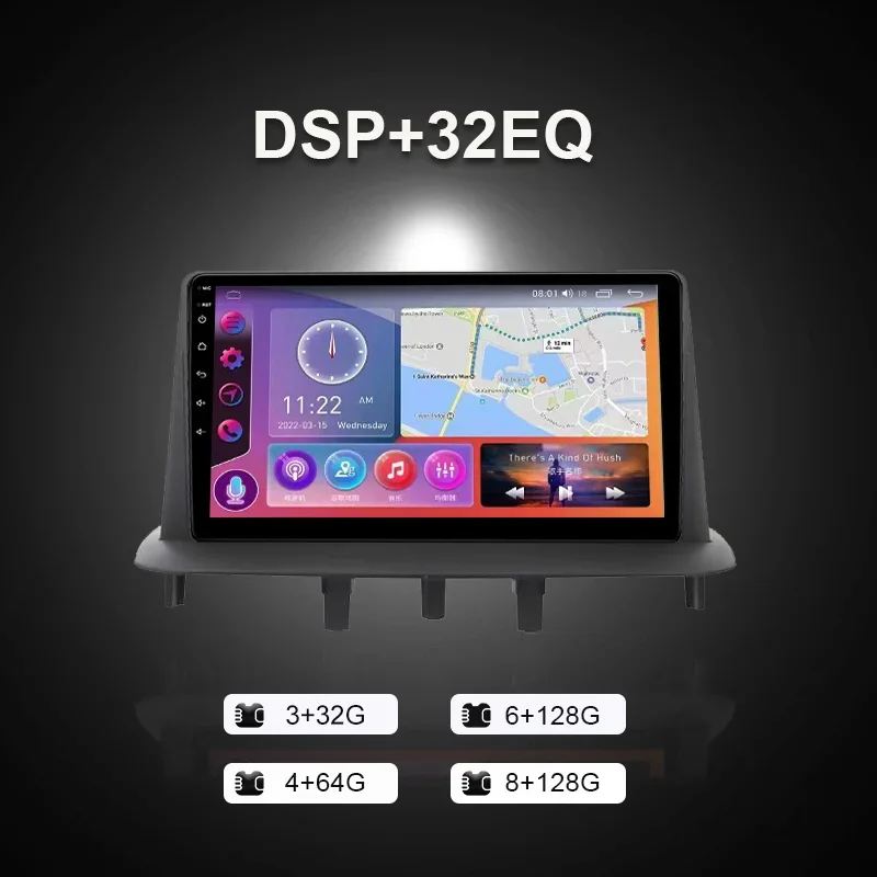 QSZN For Renault Megane 3 2008 - 2014 2K QLED Android 13 Car Radio Multimedia Video Player GPS AI Voice CarPlay 4G Navigation