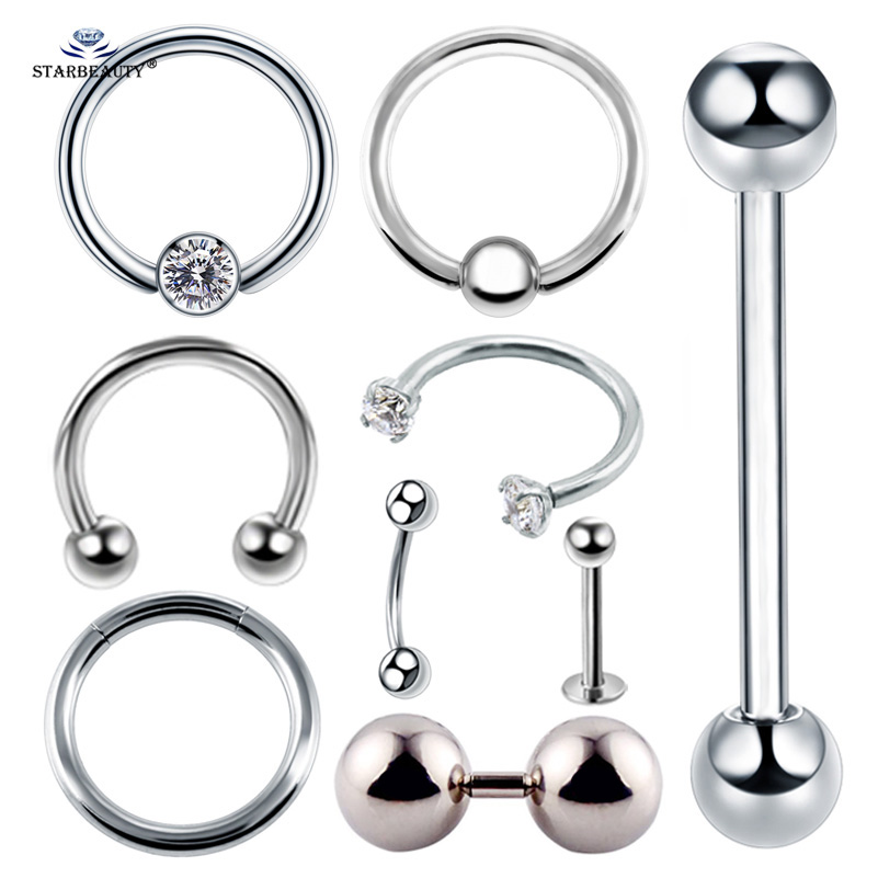 2pcs Multipurpose BCR Face Piercing Helix Nose Ring Sexy Female Genital Piercing VCH Labia Male Scrotum Pubic Foreskin Piercing