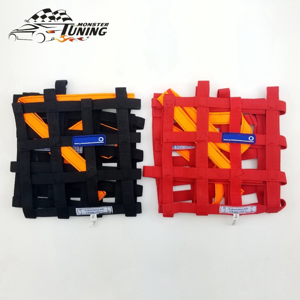 Tuning Monster 20"x17" Car Safety Window Net Racing Drifting Rally Car Window Net Protector Red Black