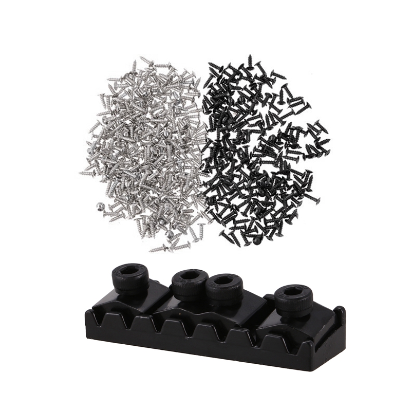 200 Piece Bass And Guitar Pickguard Screws Scratch Plate & 1X 7 String Locking Nut Electric Guitar Nut Tremolo Bridge