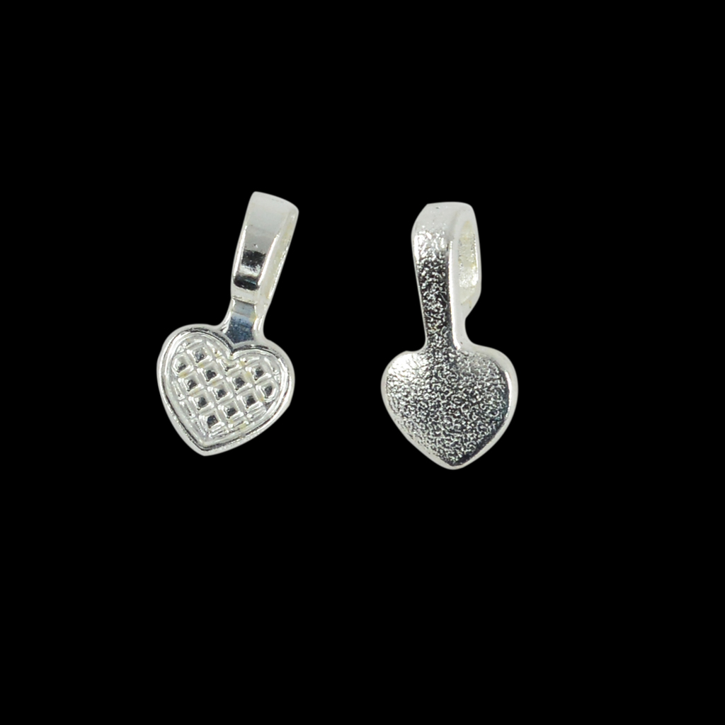 100 Pieces Vintage Heart Shaped Glue On Bails 16x8mm Jewelry Making Crafts DIY Beads