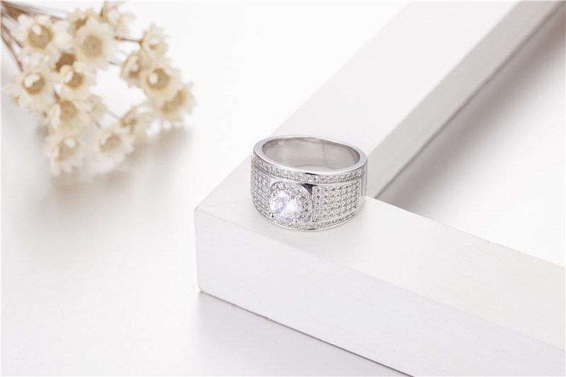 925 Sterling silver Paev cz ring 2ct Simulated Diamond Engagement Wedding for Men Women Sapphire Jewelry Size 5-10 Boy gift