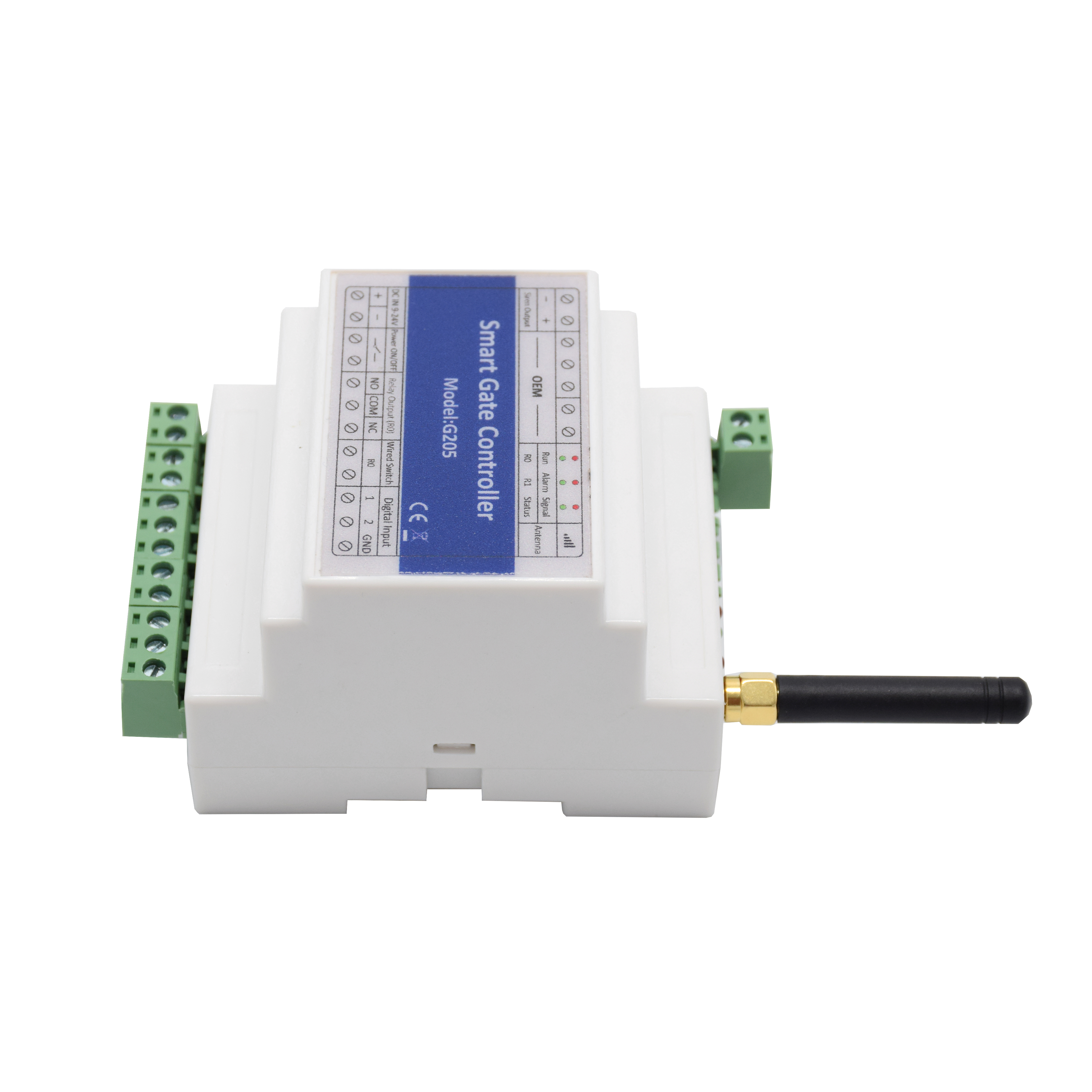 DIN-rail GSM 4G SMS Single Relay Gate Opener ON/OFF Switch For Sliding Swing Opener Power Failure Alarm