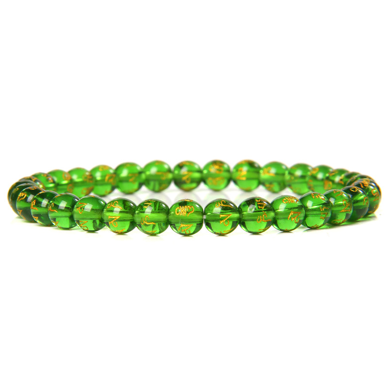 Green Natural Stone 6MM Beads Bracelets For Women Men Pray Heath Agates Cat Eye Stretch Elastic Rope Bangles Pulseras Jewellery