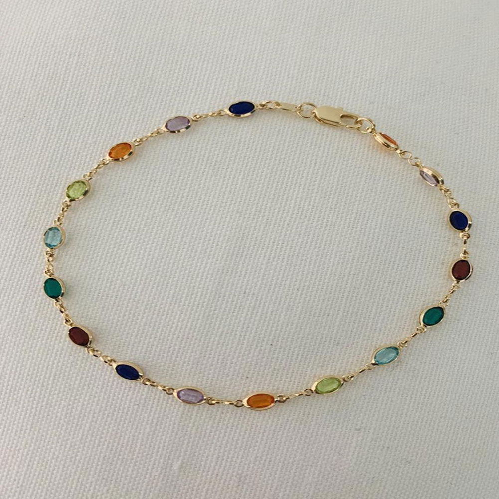 Anklets for Women Crystal Color Rhinestone Anklet Female Creative Beach Personality Wild Feet Jewelry For Woman 1PC