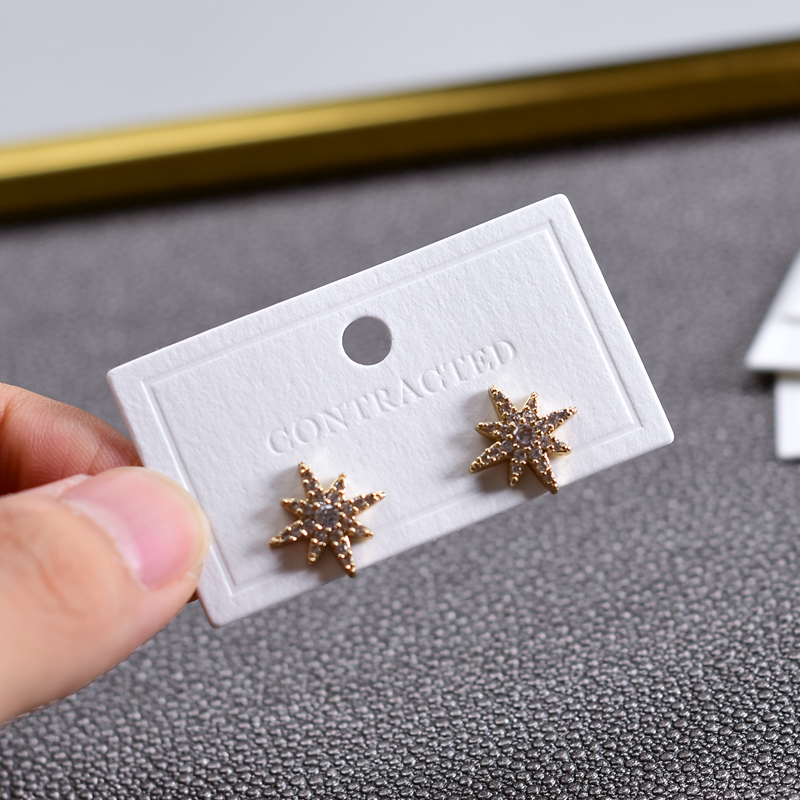 High Quality White Eco-friendly Paper Stock Jewelry Accessories Earrings Display Card Label Tags Wholesale Store