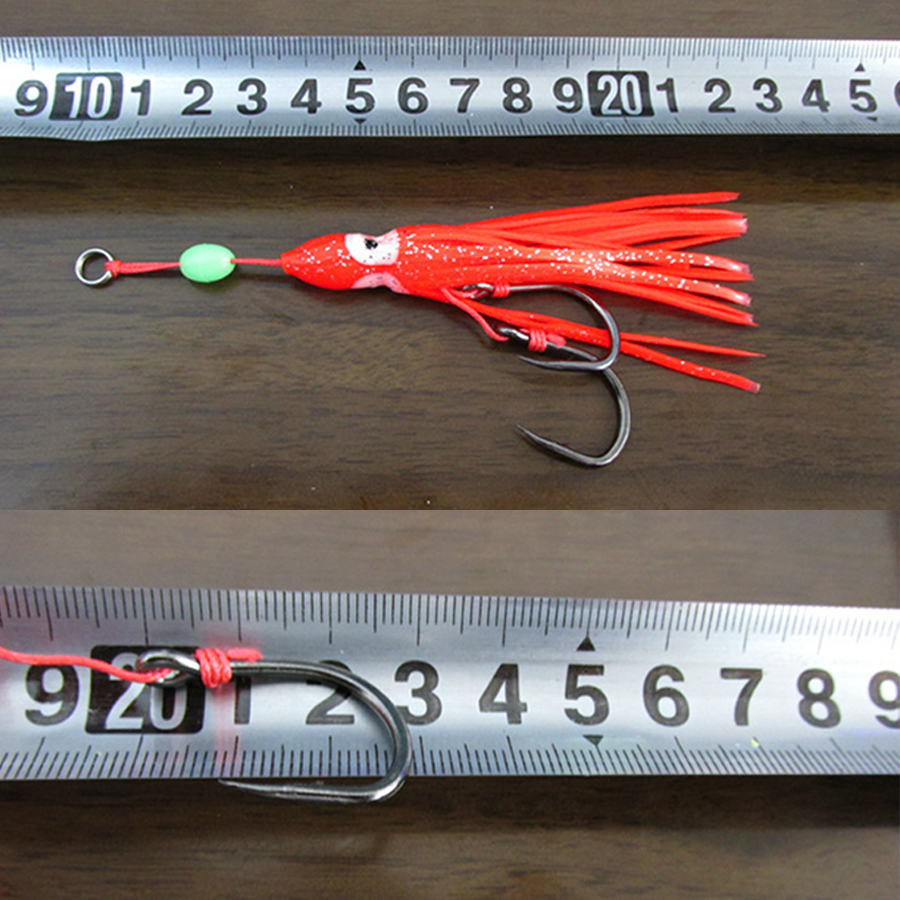 5PCS soft plastic squid octopus With hooks Fishing Lures Saltwater hoochie squid skirt micro Tuna Artificial Bait Fishing Tackle
