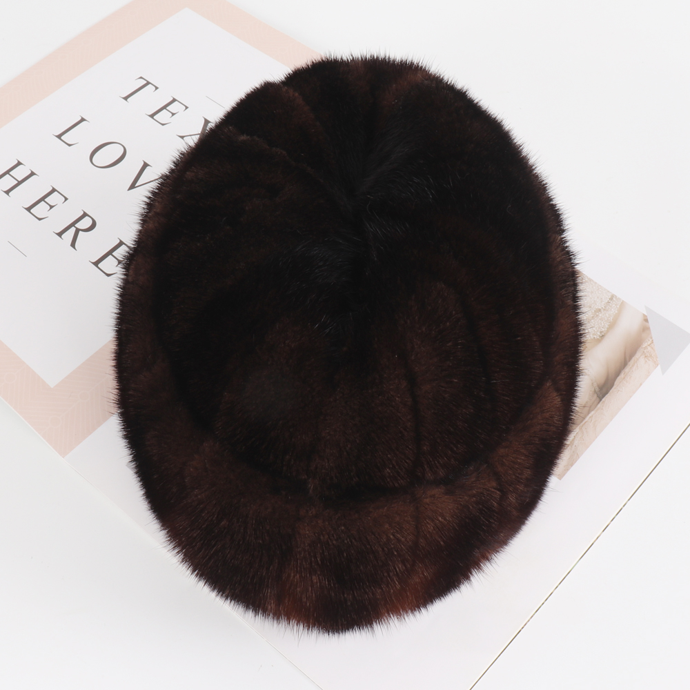 Russian Men Winter Outdoor Warm Real Hat Natural Cap Male Quality 100% Genuine Mink Fur Fedoras Hats