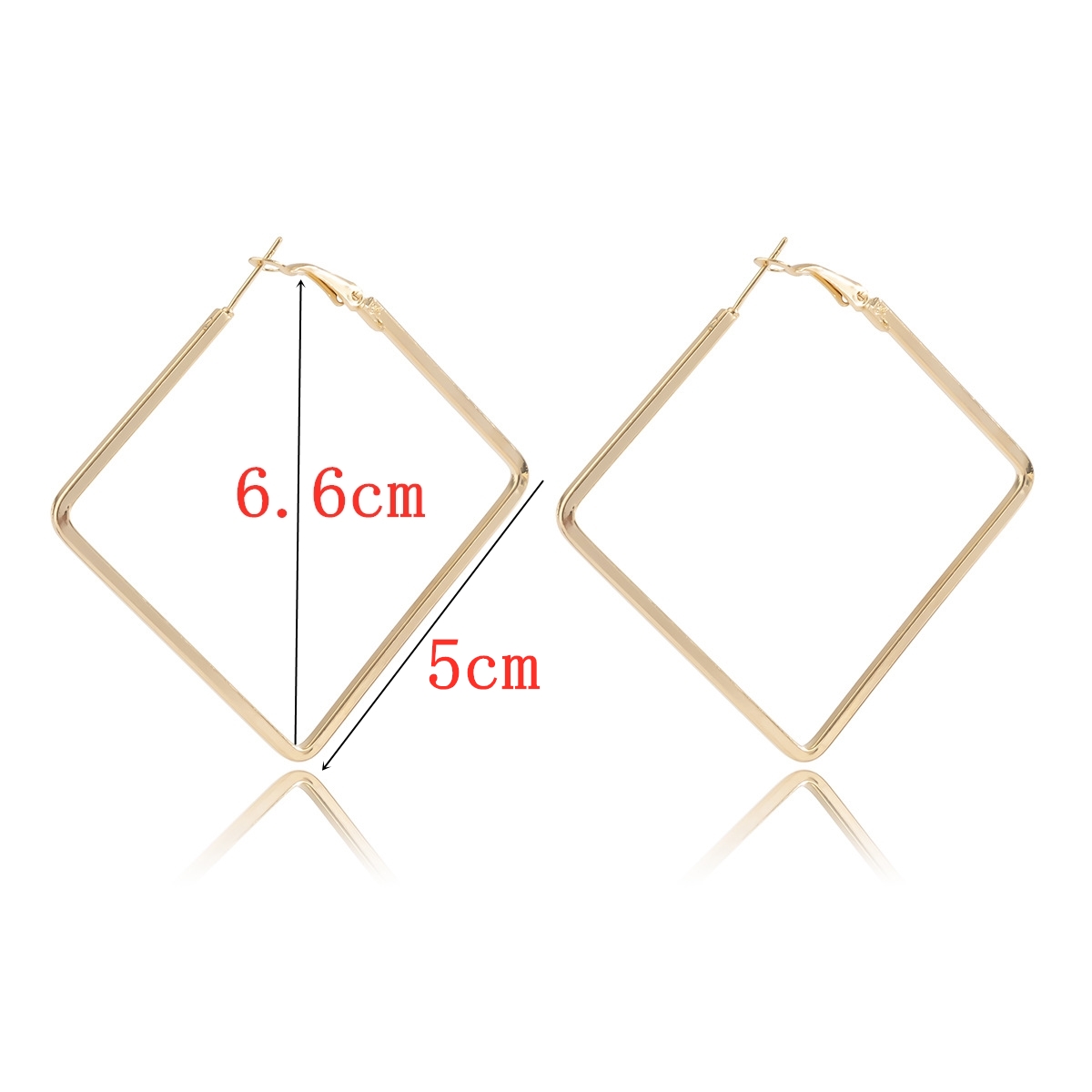 European Hyperbole Big Square Circle Hoop Earrings for Women Jewelry Geometric Rhombus Ear Jewelry Brincos S Bijouterie