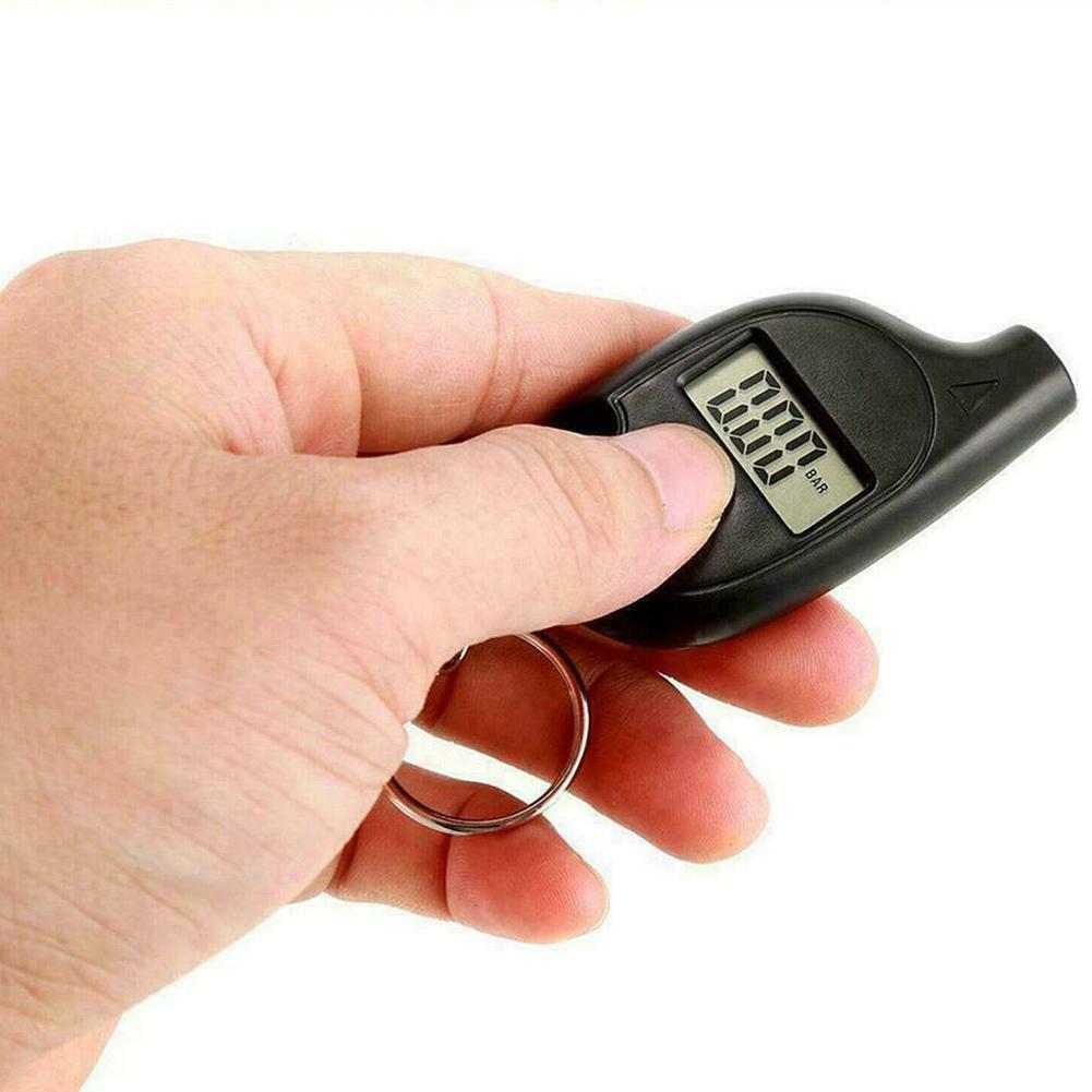Mini Keychain Style Tire Gauge Digital Lcd Display Pressure Car Tire Meter Motorcycle Car Safety Auto Alarm Tool Tire Air T S2i6