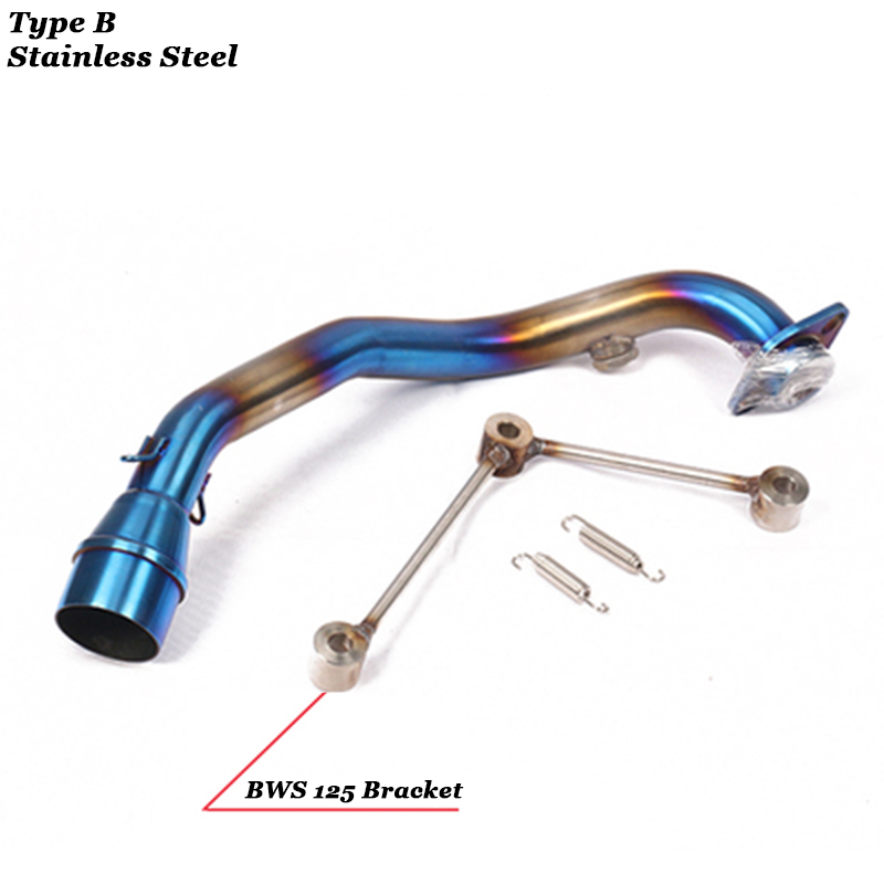 Motorcycle Exhaust Full Systems Modified Titanium Alloy Connect Link Tube Front Link Pipe For Yamaha BWS 125 CYGNUS-X 125cc