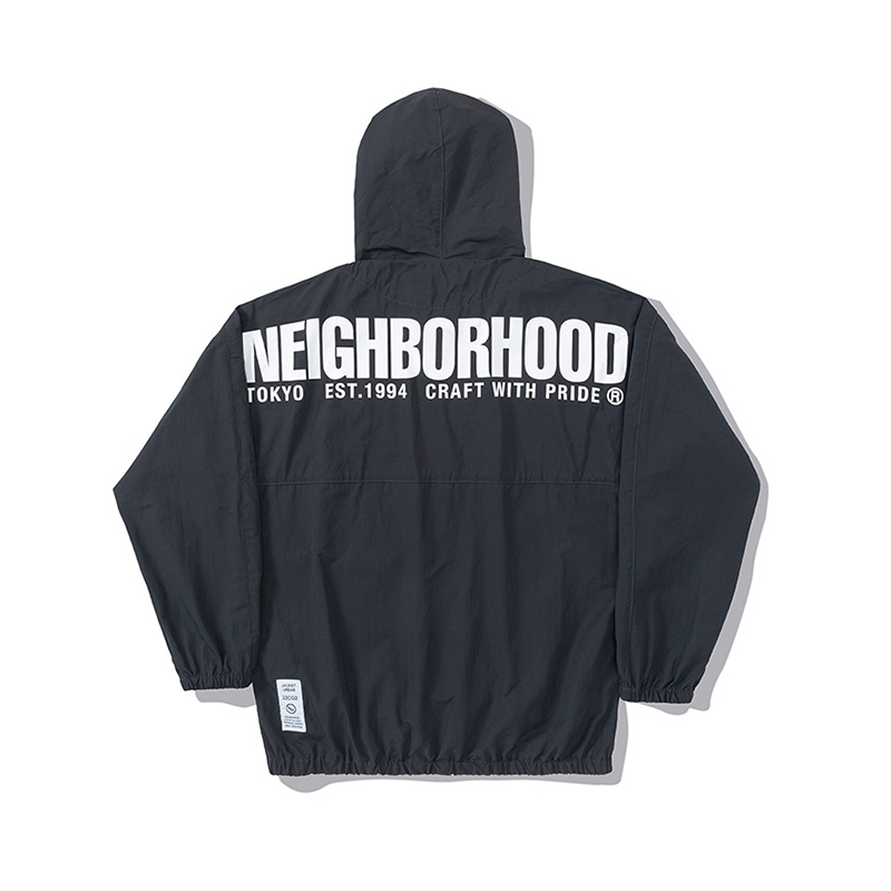 NBHD Half Zip Hooded Japanese Trendy Outdoor CityBoy Hoodies Functional Windproof and Waterproof Trench Coat