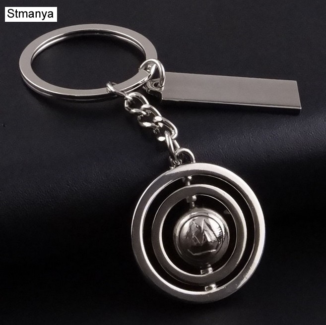 3D 360 Rotating Football Tennis Basketball Keychain Car Key Chain Key Ring plant Keychain For Promotional Gift wholesale K1008