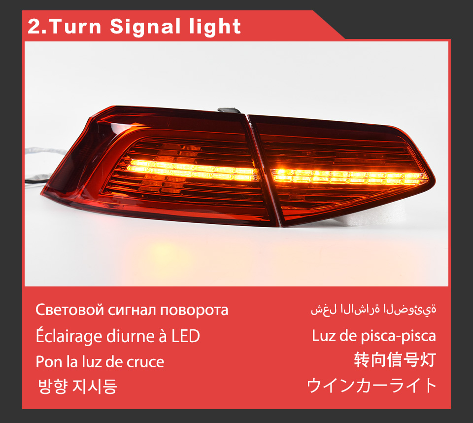 Car Taillights For Passat B8 20 16-20 19 Original Type With Sequential Turn Signal No Animation Brake Reverse Lamp