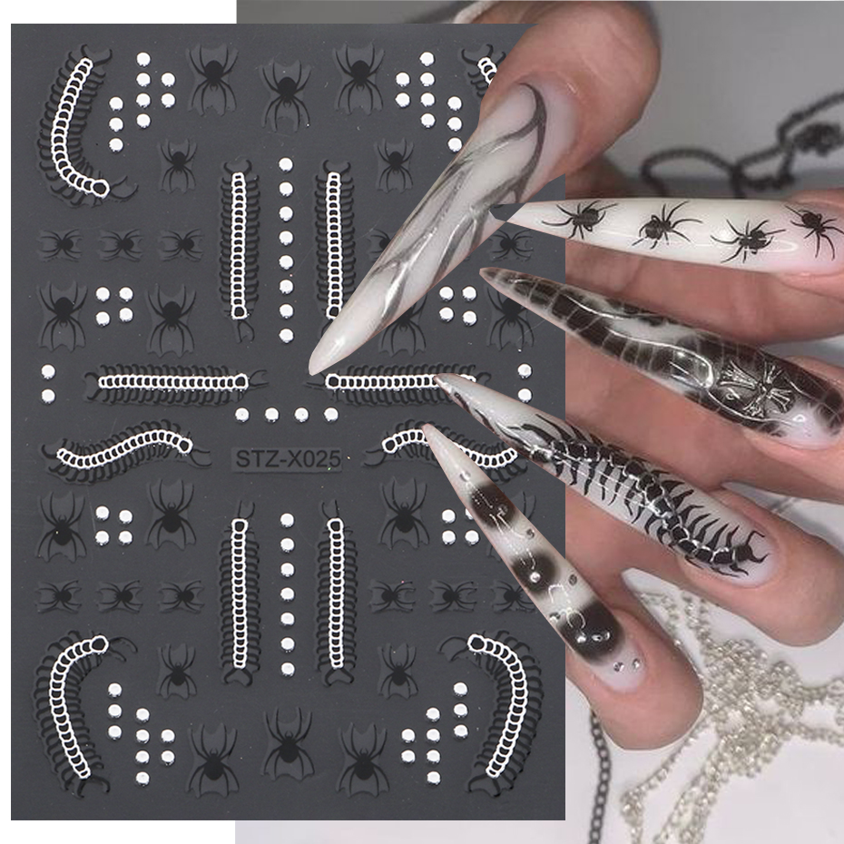 3D Silver Metallic Line Chrome Nail Sticker French Stripe Line Flame Metal Liquid Slider Heart Star Aesthetic Y2K Decals