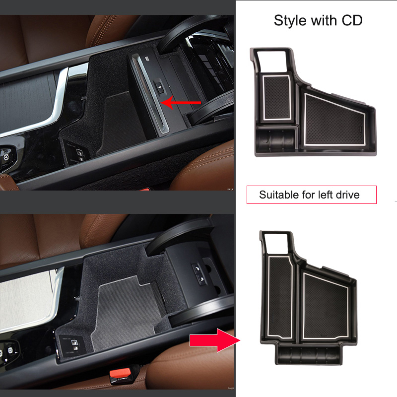 Car styling For XC60 XC90 s90 v90 s60 v60 armrest box storage box Car accessories for left drive