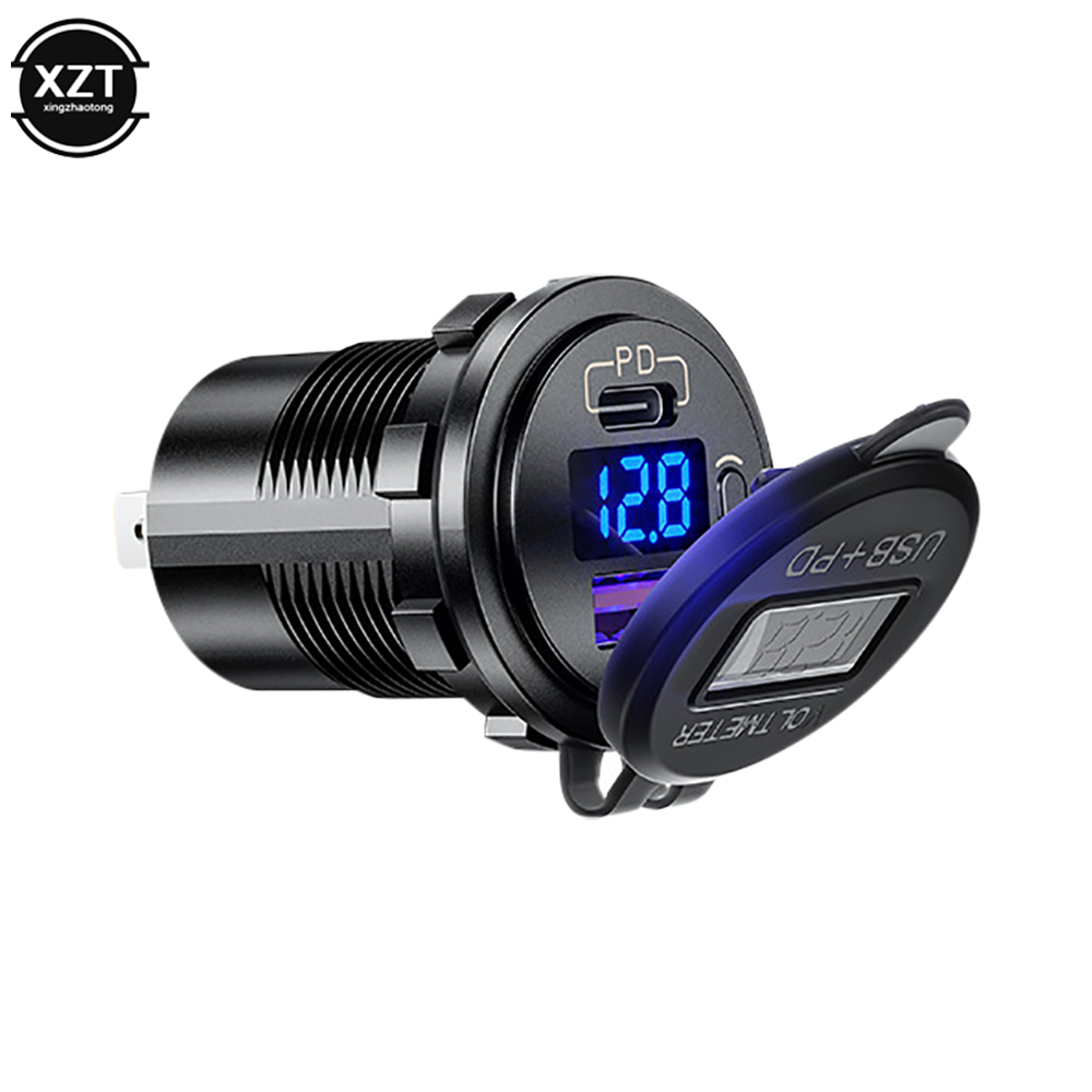 60W PD Type C/QC 3.0 USB Charger with Switch Socket Power Outlet Adapter Waterproof For 12V 24V Car Truck Boat RV Motorcycle