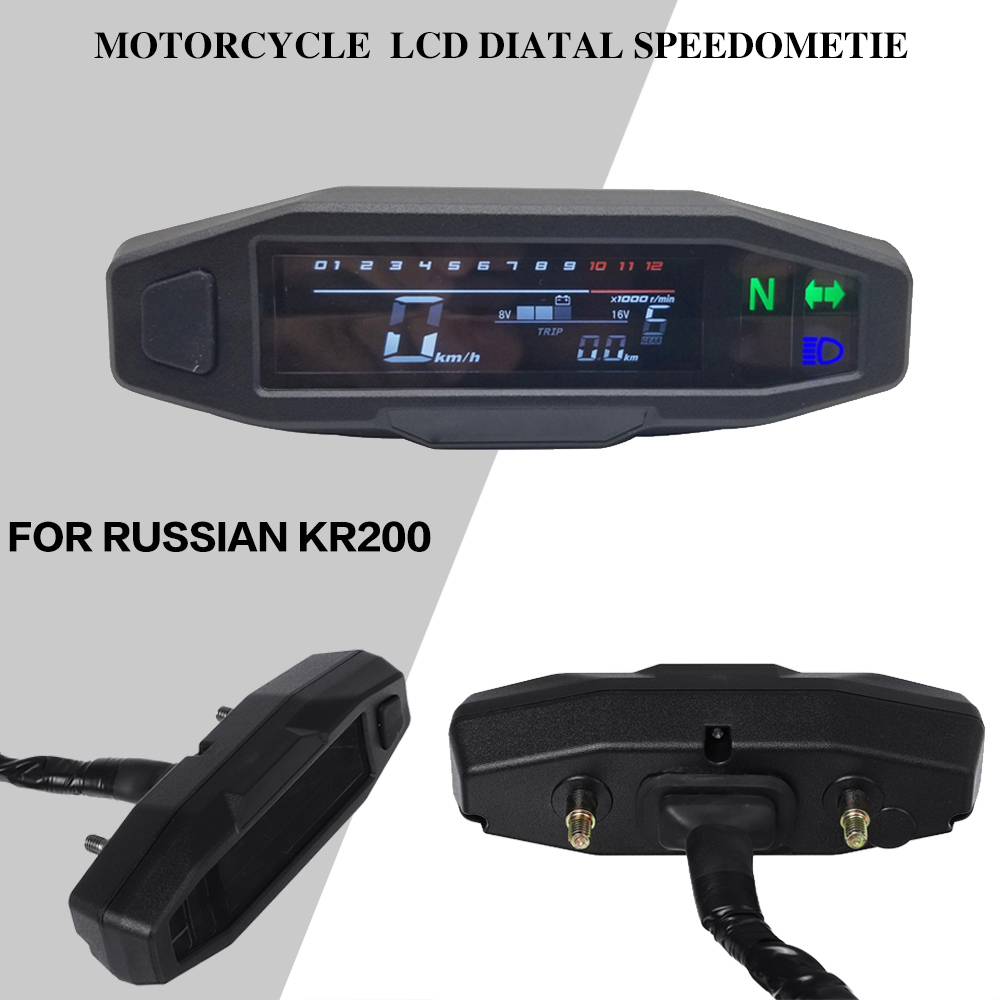 Motorcycle Speedometer Instrument Odometer Tachometer Dashboard Oil Gauge LCD Digital Dash Indicator For Russian KR200 KR 200