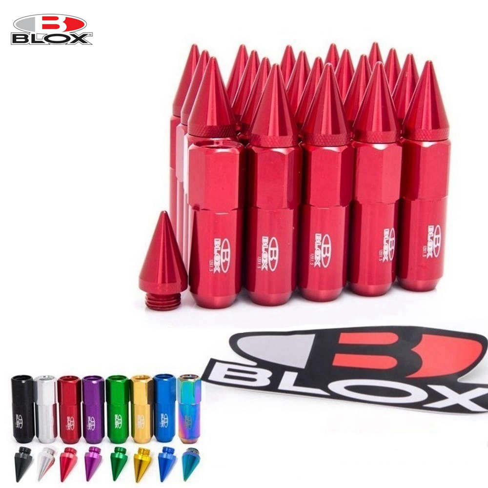 Blox 20Pcs 12X1.5 Or 12X1.25 Spiked Aluminium 60MM Extended Tuner Wheels Rims Lug Nuts Racing Jdm AF-550NSPK