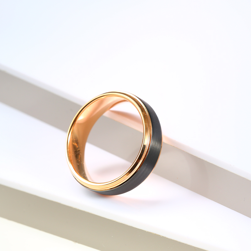 2021 Trend Couple rings Tungsten Carbide Single Ring Comfort Fit Wedding Band Matte & Rose Gold Color 4/6/8mm Rings aesthatic