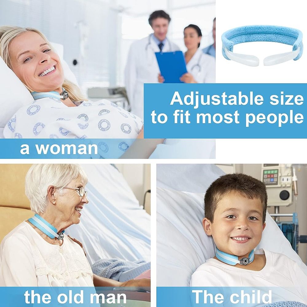 2PCS Tracheostomy Tube Holder Adjustable Tracheostomy Supplies Tube Holder Soft Reusable Tracheostomy Care Kits