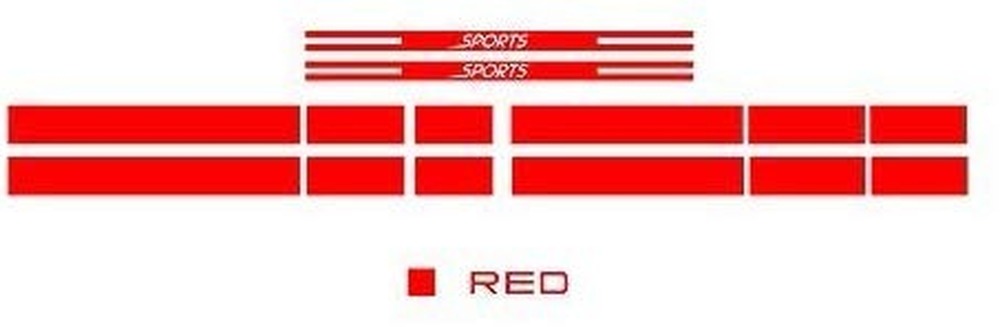 Racing Body Side Stripe Skirt Roof Hood Decal Sticker for Ford Mustang 2015-2017 Vinyl Sport Badge Car Styling Accessories Red