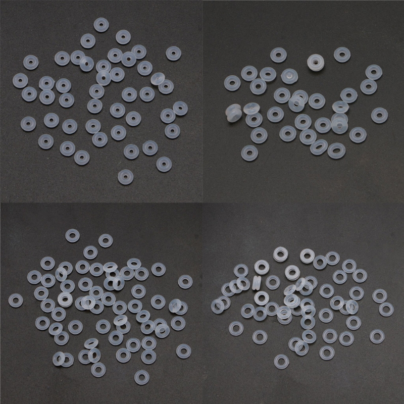 Silicone Rubber Stoppers Ring Bead Charms Bracelets Compatible for Use Alone or with Clip Lock Spacer Charm Beads 100Pcs